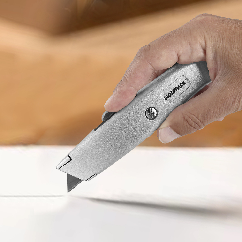 Cutter Hoja Trapezoidal Retráctil Acero Sk5 5